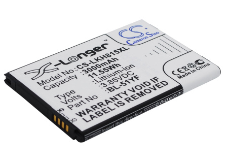 Аккумулятор CS-LKH815XL, BL-51YF для LG G4 H818, 3.85В, 3000мАч, 11.55Wh