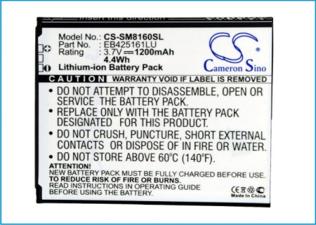 Аккумулятор CS-SM8160SL, EB425161LU для Samsung Galaxy S3 Mini i8190, 3.7В, 1200мАч, 4.4Wh