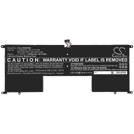 Аккумулятор для Lenovo IdeaPad S940-14IWL (L18M4PC0) 6550mAh