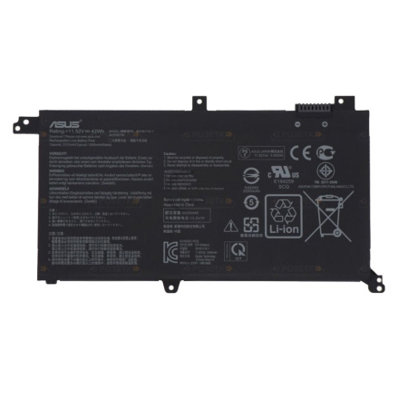 Аккумулятор (батарея) B31N1732 для ноутбука Asus S430F, S430U, X430F, X430U, V430FN, 3645mAh, 11.52V, черный (OEM)