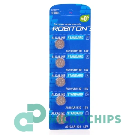 Батарейка Robiton AG10/LR1130 5BP