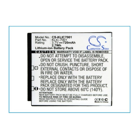 Аккумулятор для Kodak KLIC-7001 720mah