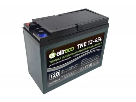 Купить Тяговый аккумулятор Eltreco TNE12-45 (GEL, 38Ah, 12V) Тяговый аккумулятор Eltreco TNE12-45 (GEL, 38Ah, 12V)