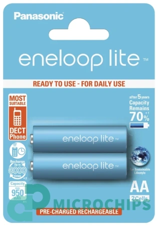 Аккумулятор Panasonic Eneloop Lite AA (NiMH, 950mAh) 2BP Аккумулятор Panasonic Eneloop Lite AA (NiMH, 950mAh) 2BP