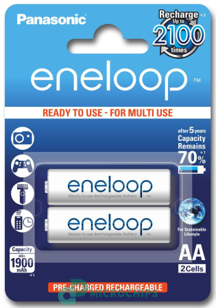 Аккумулятор Panasonic Eneloop AA (NiMH, 1900mAh) 2BP