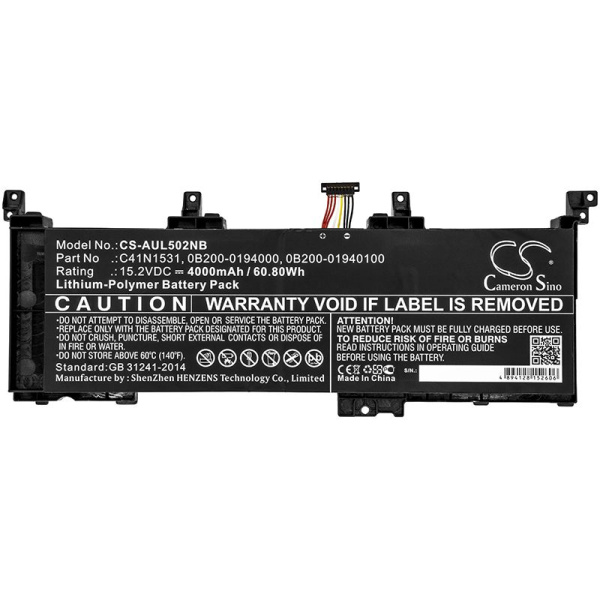 Купить Аккумулятор для ASUS FX502VS, G502VS, GL502VY (C41N1531) 4000mah Аккумулятор для ASUS FX502VS, G502VS, GL502VY (C41N1531) 4000mah