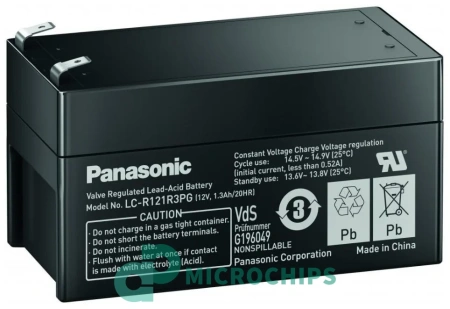 Аккумулятор Panasonic LC-R121R3PG (AGM, 1.3Ah)
