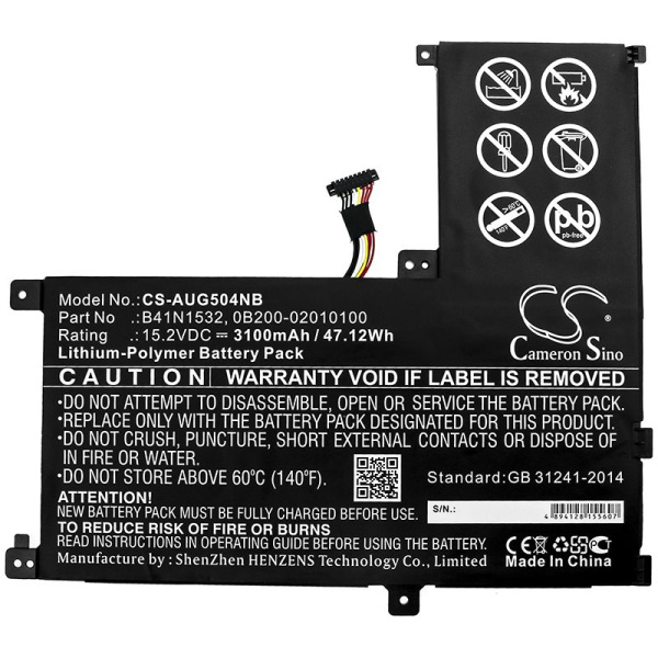 Аккумулятор для ASUS ZenBook Flip UX560UA, Q504U, Q534UA (B41N1532) 3100mah
