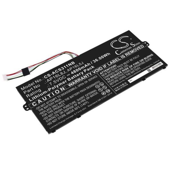 Аккумулятор для Acer Chromebook Spin 311, 513, TravelMate X5 (AP16L8J) 4800mAh