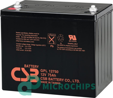 Аккумулятор CSB GPL12750 (AGM, 75Ah)