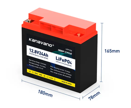 Аккумулятор Kanavno LFP1224 (LiFePO4, 24Ah, 12.8V)