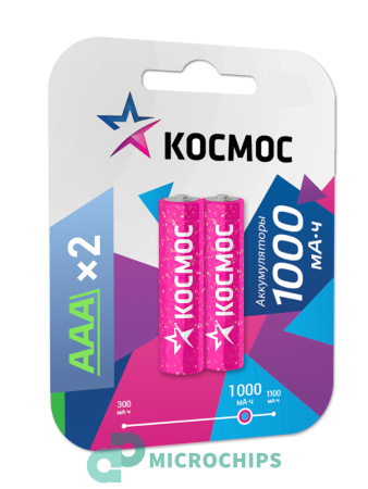 Аккумулятор Космос AAA (NiMH, 1000mAh) 2BP Аккумулятор Космос AAA (NiMH, 1000mAh) 2BP