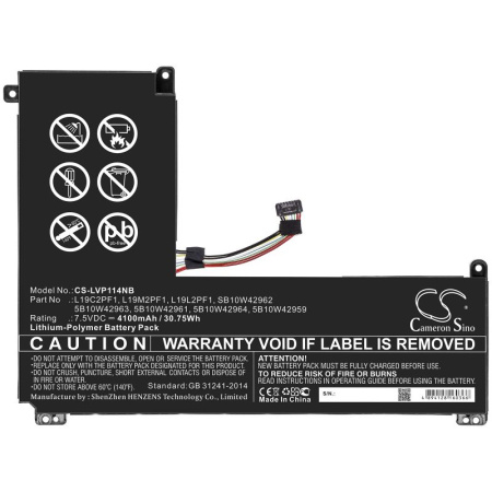 Аккумулятор для Lenovo IdeaPad 1-11IGL05 (L19C2PF1) 4100mAh