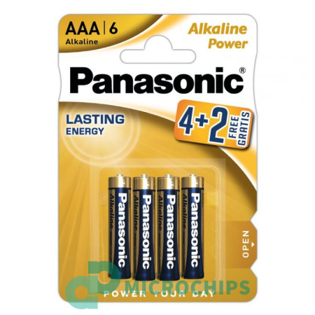 Батарейка Panasonic Alkaline Power LR03/AAA 6BP (4+2 шт)