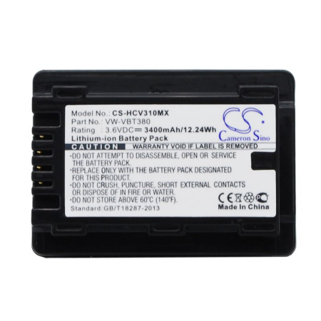 Аккумулятор для Panasonic VW-VBT190, VW-VBT380 3400mah