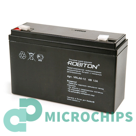 Купить Аккумулятор Robiton VRLA6-12 (12Ah, 6V) Аккумулятор Robiton VRLA6-12 (12Ah, 6V)