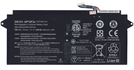 Аккумулятор (батарея) AP12F3J для ноутбука Acer Aspire S7-391, 7.2-7.5V, 4400-5200mAh (оригинал)