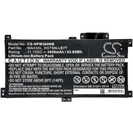 Аккумулятор для ноутбука HP Pavilion X360 15" (WA03XL) 3950mAh