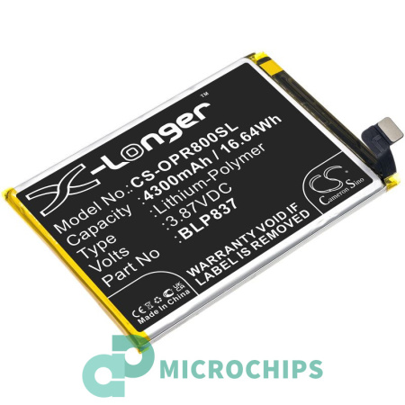 Аккумулятор усиленный для Realme 8 Pro (BLP837) 4300mAh