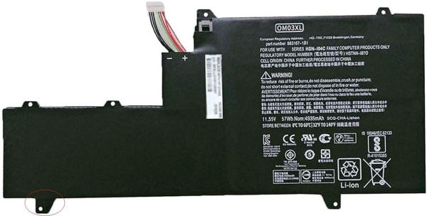 Купить Аккумулятор (батарея) для ноутбука HP EliteBook 1030 G2 (OM03XL) Type B, 11.55V, 4940mAh, 57Wh Аккумулятор (батарея) для ноутбука HP EliteBook 1030 G2 (OM03XL) Type B, 11.55V, 4940mAh, 57Wh