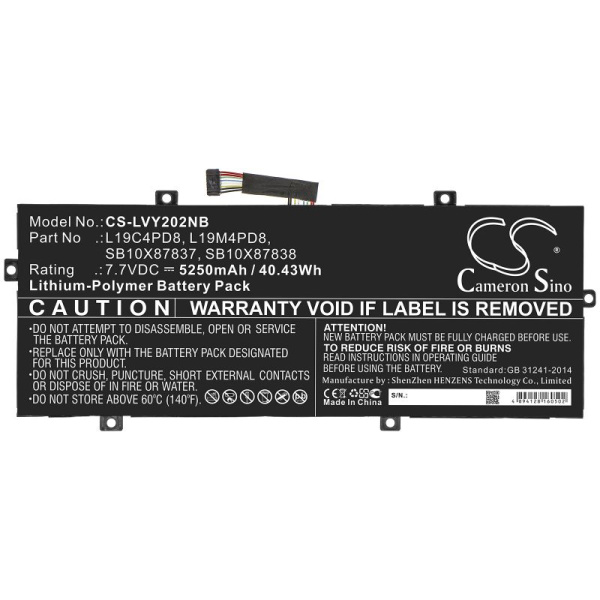 Аккумулятор для Lenovo Yoga Duet 7, Duet 2020 (L19C4PD8) 5250mAh