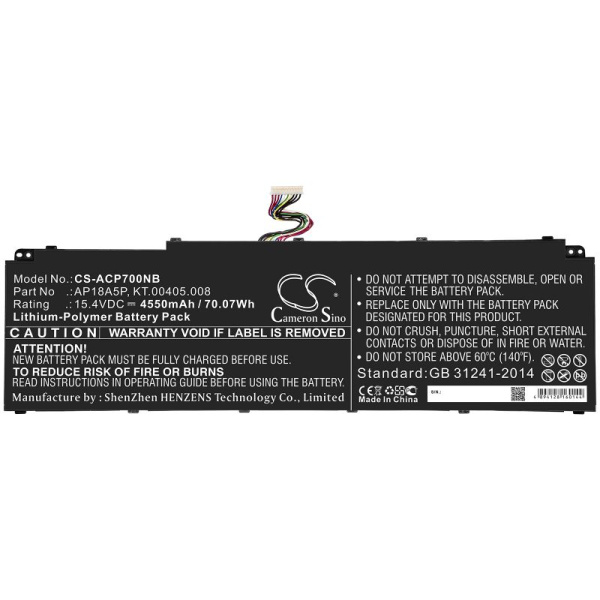Аккумулятор для Acer ConceptD 9 CN917-71, Predator Helios 700 PH717-71 серий (AP18A5P) 4550mAh